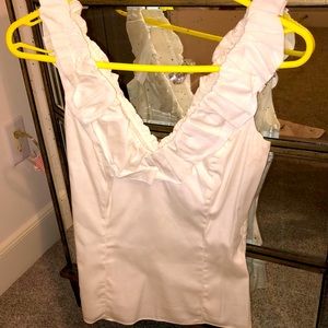 Ruffled Neckline Sleeveless Top